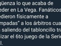 LA VEGA - Baloncesto  ... SALVAJISMO ... Cronista Carlos Sanchez Dice: "LA VEGA NO TIENE EDUCACION."
